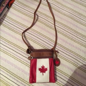 Roots Genuine Leather Crossbody Passport Bag